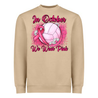 Mushroom in october we wear pink breast cancer valleybal Heavyweight Sweatshirt - JahusDesignShop