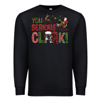 Black You Serious Clark With Santa Sleigh Premium Sweatshirt - BundleAndBundleShop