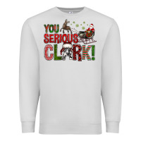 Dove Grey You Serious Clark With Santa Sleigh Premium Sweatshirt - BundleAndBundleShop