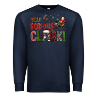 Navy You Serious Clark With Santa Sleigh Premium Sweatshirt - BundleAndBundleShop
