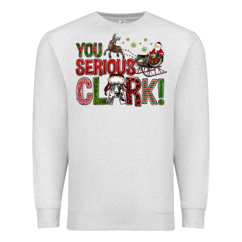 You Serious Clark With Santa Sleigh Premium Sweatshirt by BundleAndBundleShop | Teevron