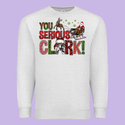 You Serious Clark With Santa Sleigh Premium Sweatshirt Designed By Bundleandbundleshop