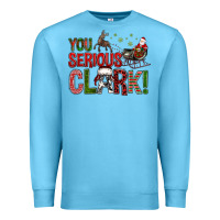 Ocean Blue You Serious Clark With Santa Sleigh Premium Sweatshirt - BundleAndBundleShop