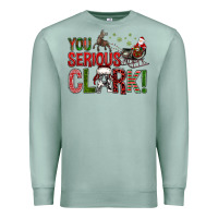 Seafoam You Serious Clark With Santa Sleigh Premium Sweatshirt - BundleAndBundleShop