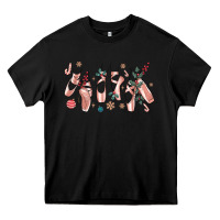 Black christmas ballerina shoes Heavy Core Tee - MaliasSmallBusiness