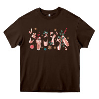 Chocolate Brown christmas ballerina shoes Heavy Core Tee - MaliasSmallBusiness