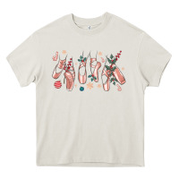 Cream christmas ballerina shoes Heavy Core Tee - MaliasSmallBusiness