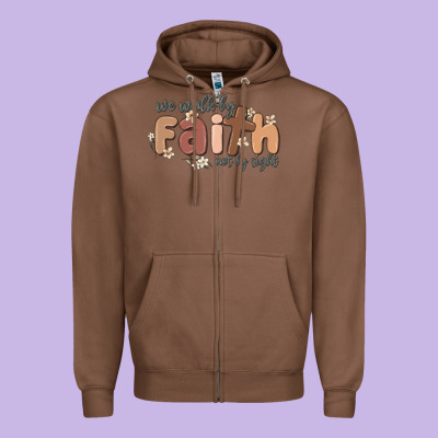 We Walk By Faith Not By Sight Zipper Hoodie Designed By Maliassmallbusiness