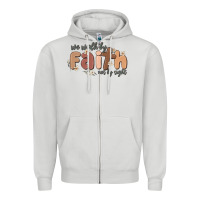 Dove Grey we walk by faith not by sight Zipper Hoodie - MaliasSmallBusiness