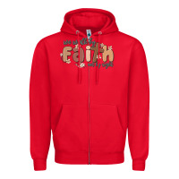 Red we walk by faith not by sight Zipper Hoodie - MaliasSmallBusiness