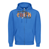 True Royal we walk by faith not by sight Zipper Hoodie - MaliasSmallBusiness