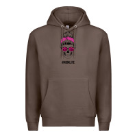 Coffee Pink Glitter, Leopard Pattern Mom Skull Premium Hoodie - Bettercallsaul