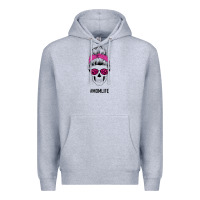 Heather Grey Pink Glitter, Leopard Pattern Mom Skull Premium Hoodie - Bettercallsaul