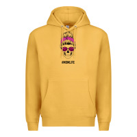 Mustard Pink Glitter, Leopard Pattern Mom Skull Premium Hoodie - Bettercallsaul