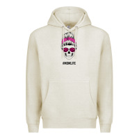 Oatmeal Heather Pink Glitter, Leopard Pattern Mom Skull Premium Hoodie - Bettercallsaul