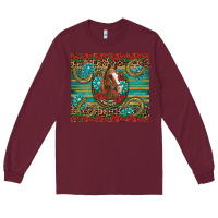 Burgundy western horse horseshoe roses gemstones glitter wooden Long Sleeve Tee - Artiststas