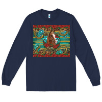 Navy western horse horseshoe roses gemstones glitter wooden Long Sleeve Tee - Artiststas