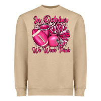 Mushroom in october we wear pink cheer with football breast Heavyweight Sweatshirt - JahusDesignShop