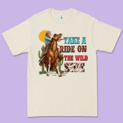 Premium Tee take a ride on the wild side with rodeo