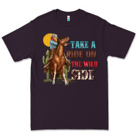 Plum take a ride on the wild side with rodeo Premium Tee - texasbilliewilder