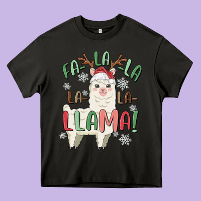 Fa La La Llama Heavy Core Tee Designed By Maliassmallbusiness