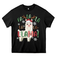 Black fa la la llama Heavy Core Tee - MaliasSmallBusiness