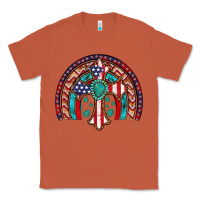 Copper gemstone cross american flag turquoise rainbow Classic Tee - Artiststas