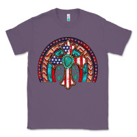 Lavender gemstone cross american flag turquoise rainbow Classic Tee - Artiststas