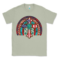 Matcha gemstone cross american flag turquoise rainbow Classic Tee - Artiststas