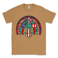 Toasted Coconut gemstone cross american flag turquoise rainbow Classic Tee - Artiststas