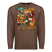 Chestnut Tis The Season Fall Football Truck Premium Sweatshirt - BundleAndBundleShop