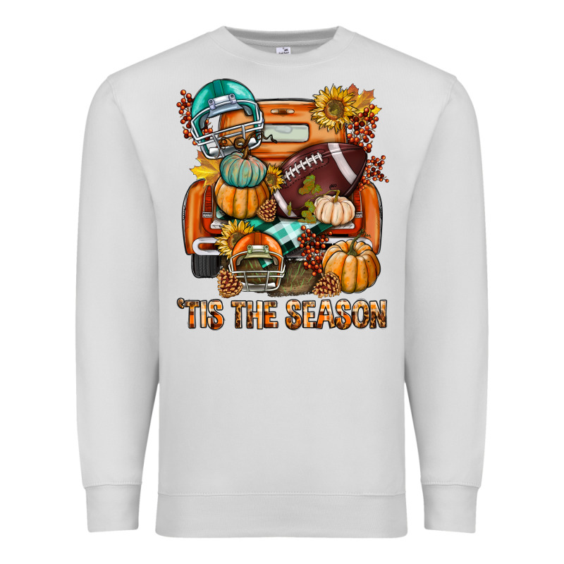 Tis The Season Fall Football Truck Premium Sweatshirt by BundleAndBundleShop | Teevron