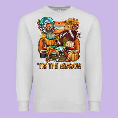 Tis The Season Fall Football Truck Premium Sweatshirt Designed By Bundleandbundleshop