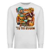 Oatmeal Heather Tis The Season Fall Football Truck Premium Sweatshirt - BundleAndBundleShop