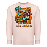 Pale Pink Tis The Season Fall Football Truck Premium Sweatshirt - BundleAndBundleShop