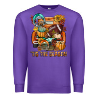 Purple Tis The Season Fall Football Truck Premium Sweatshirt - BundleAndBundleShop