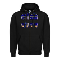 Black valentine's day school pencils navy blue Zipper Hoodie - MaliasSmallBusiness