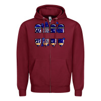 Burgundy valentine's day school pencils navy blue Zipper Hoodie - MaliasSmallBusiness