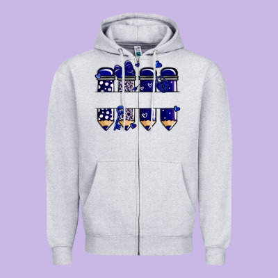 Valentine's Day School Pencils Navy Blue Zipper Hoodie Designed By Maliassmallbusiness