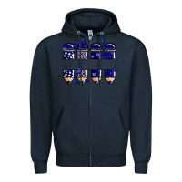 Navy valentine's day school pencils navy blue Zipper Hoodie - MaliasSmallBusiness