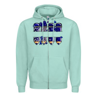 Seafoam valentine's day school pencils navy blue Zipper Hoodie - MaliasSmallBusiness
