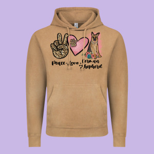 Peace Love German Shepherd Vintage Hoodie Designed By Jahusdesignshop