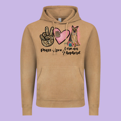Peace Love German Shepherd Vintage Hoodie Designed By Jahusdesignshop