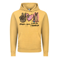 Vintage Mustard peace love german shepherd Vintage Hoodie - JahusDesignShop