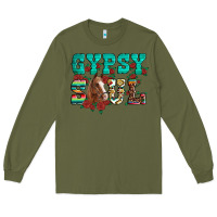 Army Green western gypsy soul horse roses serape aztec leopard Long Sleeve Tee - Artiststas