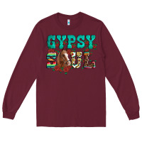 Burgundy western gypsy soul horse roses serape aztec leopard Long Sleeve Tee - Artiststas