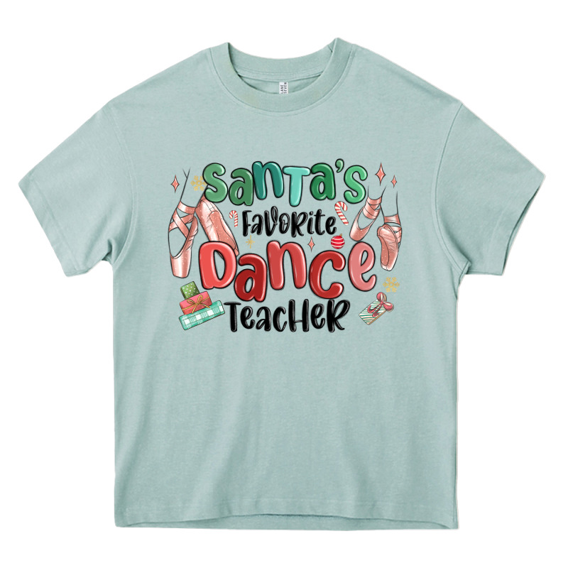 Santa's Favorite Dance Teacher Heavy Core Tee by MaliasSmallBusiness | Teevron