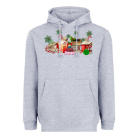 Heather Grey Christmas coffee Heavyweight Hoodie - MaliasSmallBusiness