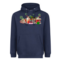 Navy Christmas coffee Heavyweight Hoodie - MaliasSmallBusiness