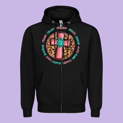 Love Myself Cross Zipper Hoodie Designed By Maliassmallbusiness